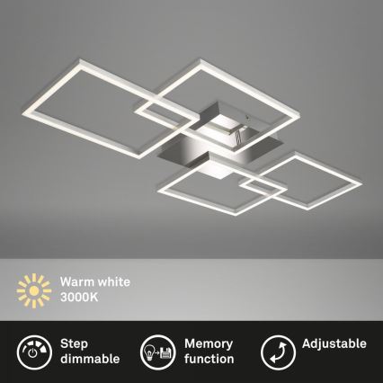 Briloner 3091-018 - LED Димируем плафон FRAME LED/30W/230V лъскав хром