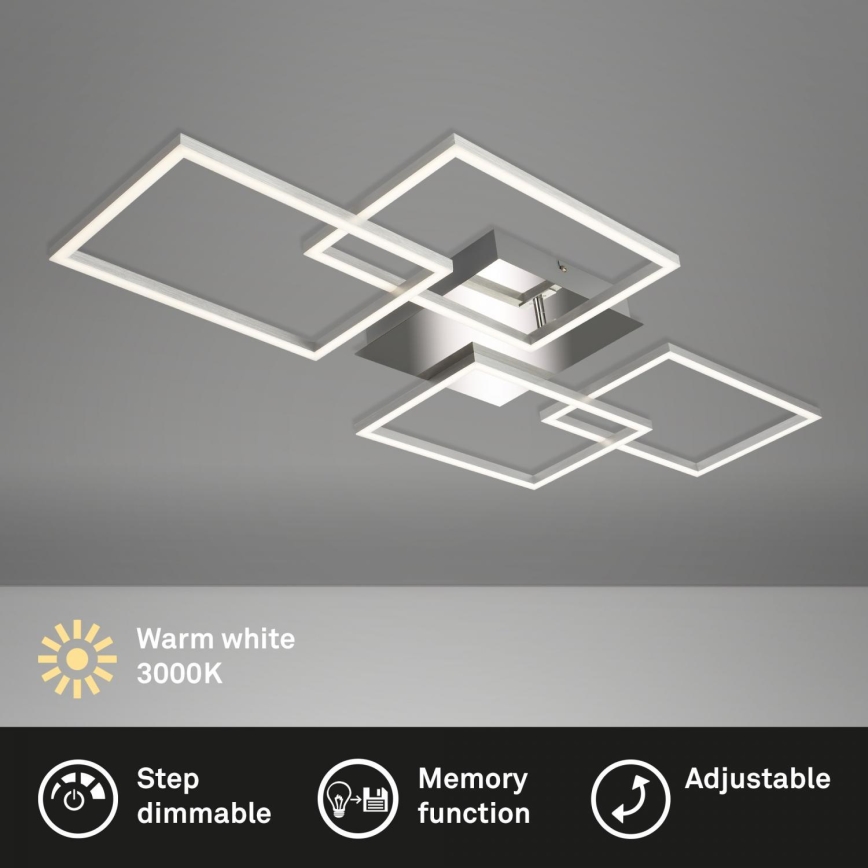 Briloner 3091-018 - LED Димируем плафон FRAME LED/30W/230V лъскав хром