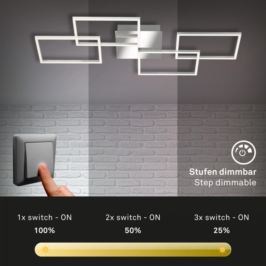 Briloner 3091-018 - LED Димируем плафон FRAME LED/30W/230V лъскав хром