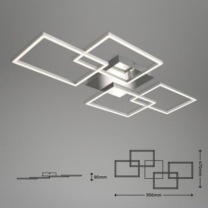 Briloner 3091-018 - LED Димируем плафон FRAME LED/30W/230V лъскав хром