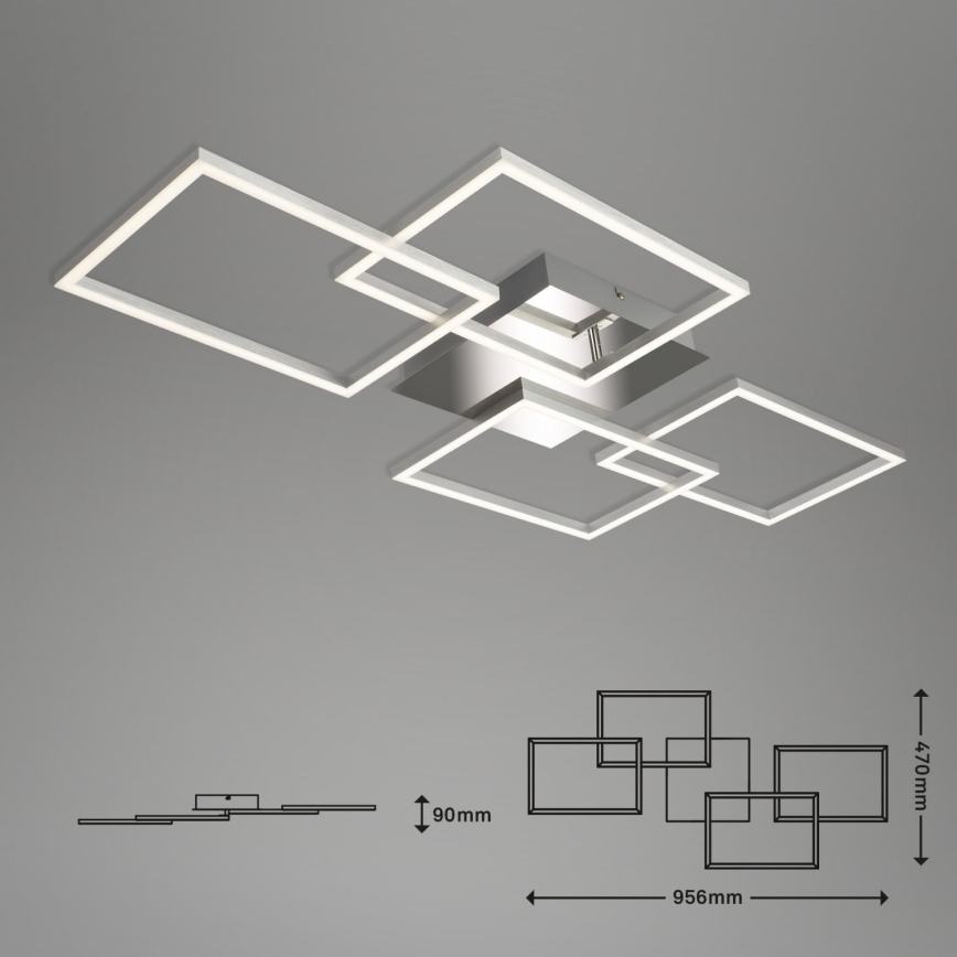 Briloner 3091-018 - LED Димируем плафон FRAME LED/30W/230V лъскав хром