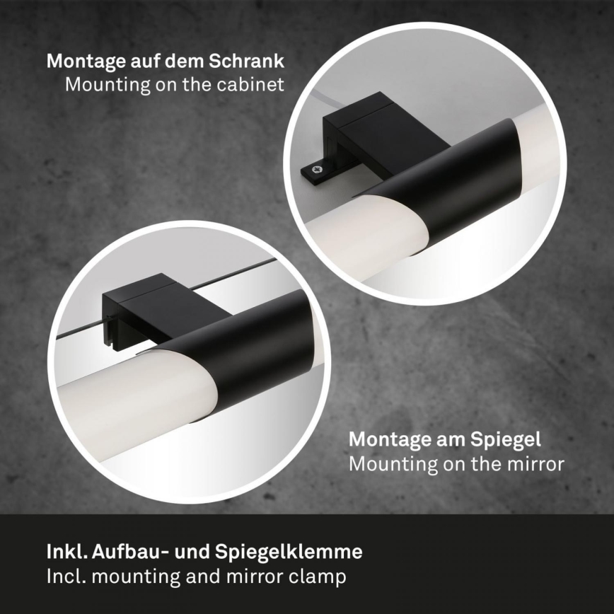 Briloner 3113-115 - LED Лампа за огледало в баня LED/12W/230V IP44 47 см черен