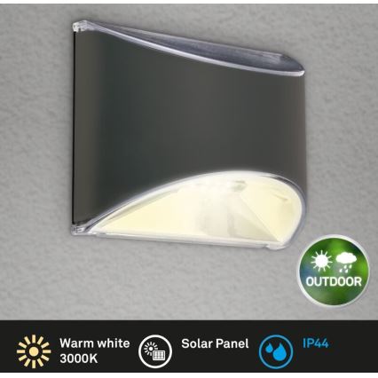 Briloner 3133015 - LED Соларен аплик LED/2W/3,7V IP44 3000K