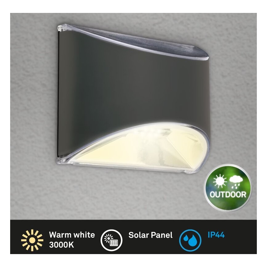 Briloner 3133015 - LED Соларен аплик LED/2W/3,7V IP44 3000K