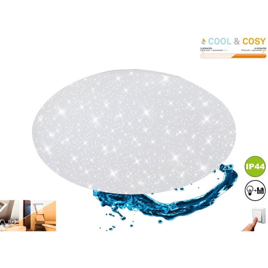 Briloner 3138-016 - LED Димируем плафон за баня COOL&COSY LED/18W/230V 2700/4000K IP44