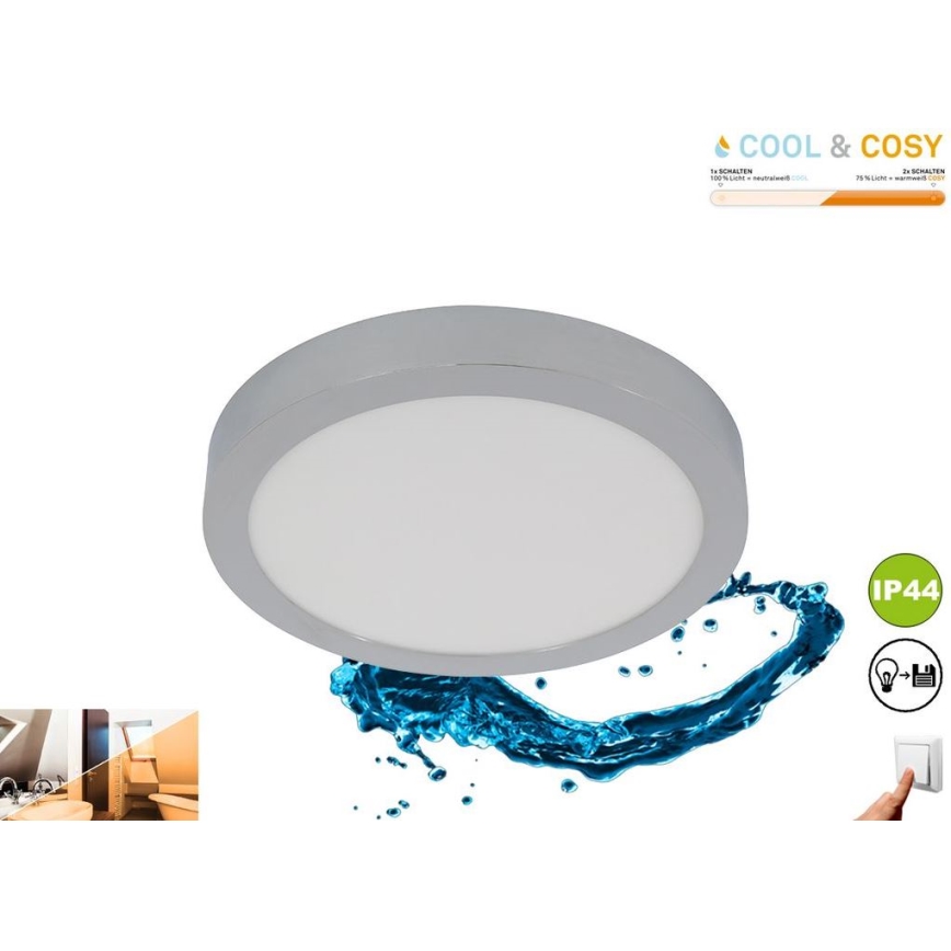 Briloner 3144-018 - LED Димируем плафон за баня COOL&COSY LED/21W/230V 2700/4000K IP44