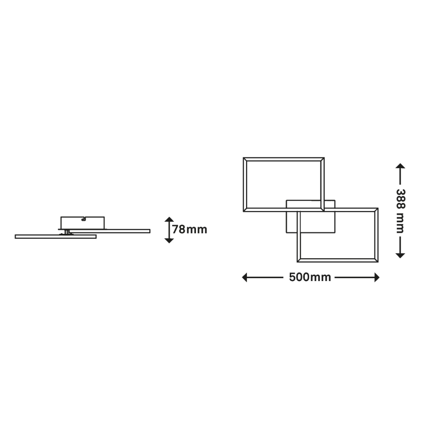 Briloner 3149-018 - LED Димируем повърхностен полилей FRAME 2xLED/15W/230V + дистанционно