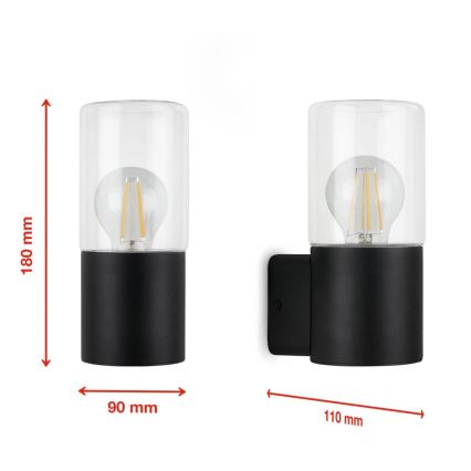 Briloner 320505TF - Екстериорен аплик 1xE27/12W/230V IP44 черен