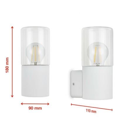 Briloner 320506TF - Екстериорен аплик 1xE27/12W/230V IP44 бял