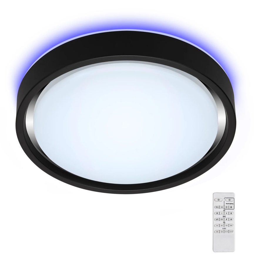 Briloner 3227-015 - LED RGB Димируем плафон със сензор TALENA LED/24W/230V черен + дистанционно управление