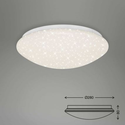 Briloner 3373-016 - Димируемо таванно осветително тяло STARRY LED, 15W, 230V, 3000–6500K, Ø 28 см, бял, с дистанционно управление