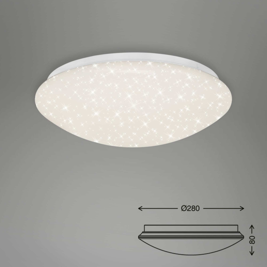 Briloner 3373-016 - Димируемо таванно осветително тяло STARRY LED, 15W, 230V, 3000–6500K, Ø 28 см, бял, с дистанционно управление