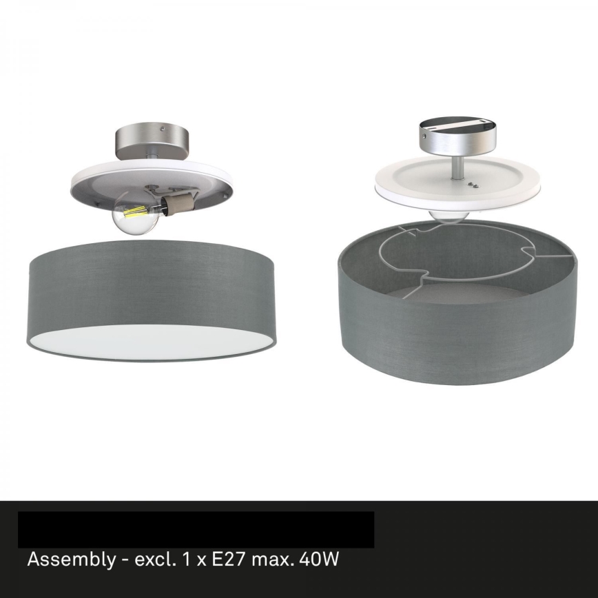 Briloner 3375-024 - Плафон 1xE27/40W/230V Ø 30 см сив