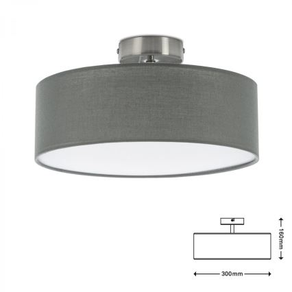 Briloner 3375-024 - Плафон 1xE27/40W/230V Ø 30 см сив