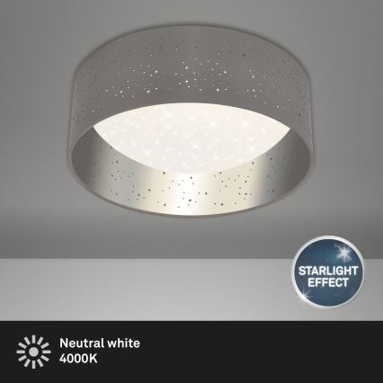 Briloner 3482014 - LED Плафониера MAILA STARRY LED/12W/230V сив/сребрист