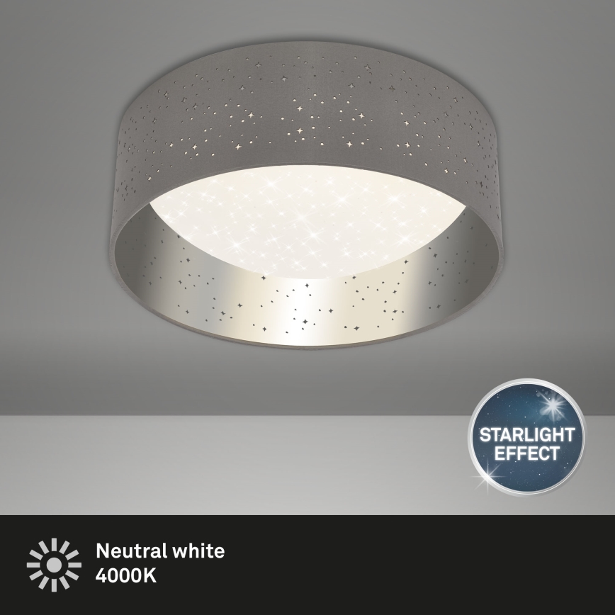 Briloner 3482014 - LED Плафониера MAILA STARRY LED/12W/230V сив/сребрист