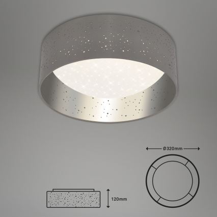 Briloner 3482014 - LED Плафониера MAILA STARRY LED/12W/230V сив/сребрист
