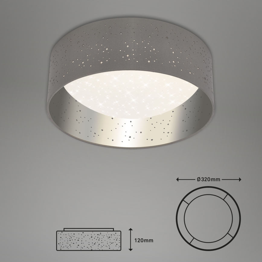 Briloner 3482014 - LED Плафониера MAILA STARRY LED/12W/230V сив/сребрист