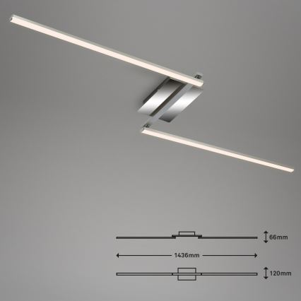 Briloner 3500-018 - LED Полилей за повърхностен монтаж STAFF 2xLED/6W/230V