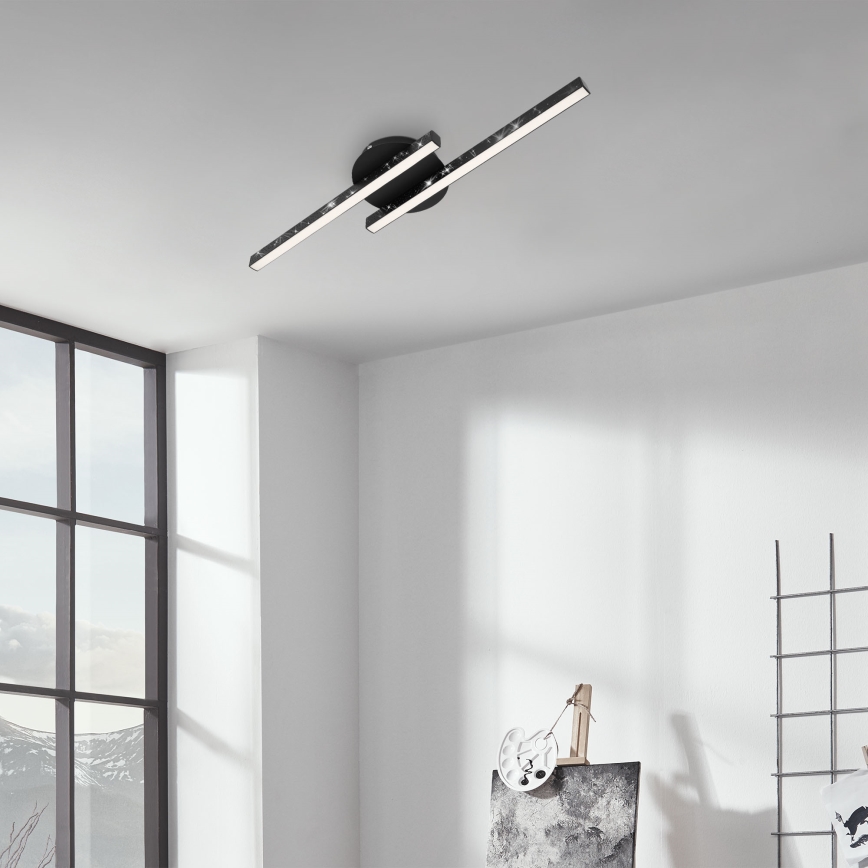 Briloner 3517-025 - LED Полилей за повърхностен монтаж REY 2xLED/6W/230V черен