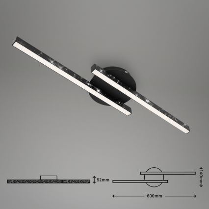 Briloner 3517-025 - LED Полилей за повърхностен монтаж REY 2xLED/6W/230V черен