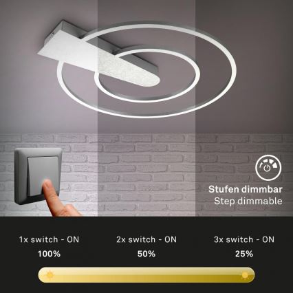 Briloner 3543-018 - LED Димируем плафон NICO LED/25W/230V матов хром
