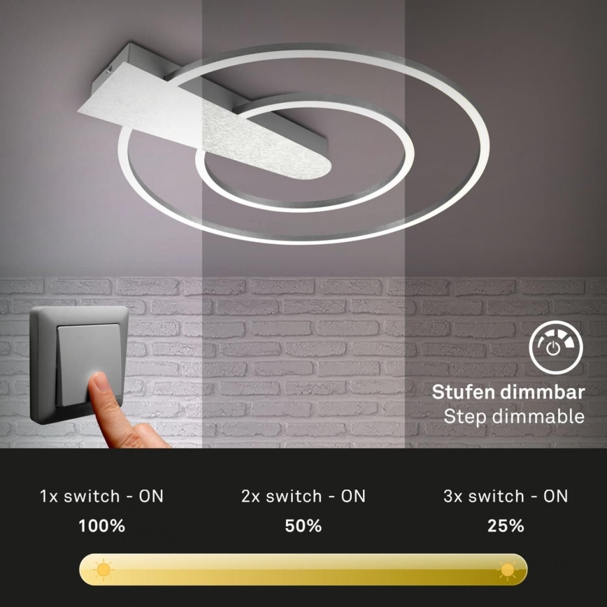 Briloner 3543-018 - LED Димируем плафон NICO LED/25W/230V матов хром