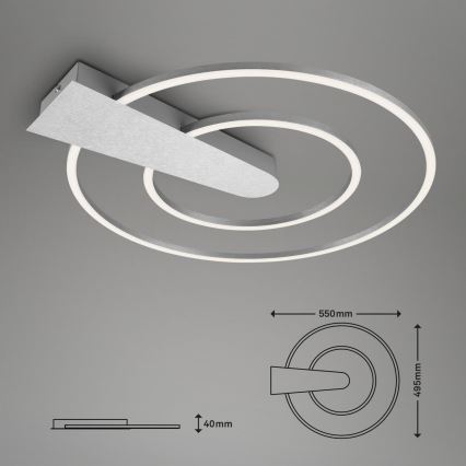 Briloner 3543-018 - LED Димируем плафон NICO LED/25W/230V матов хром