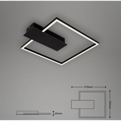 Briloner 3544-015 - LED Димируем плафон NICO LED/12W/230V черен