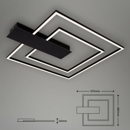 Briloner 3545-015 - LED Димируем плафон NICO LED/25W/230V черен