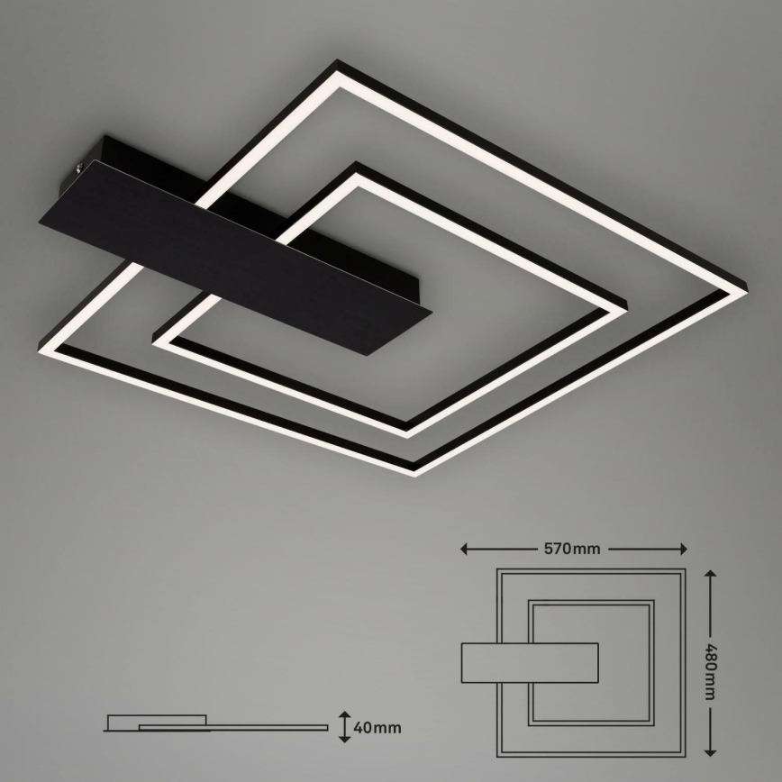 Briloner 3545-015 - LED Димируем плафон NICO LED/25W/230V черен
