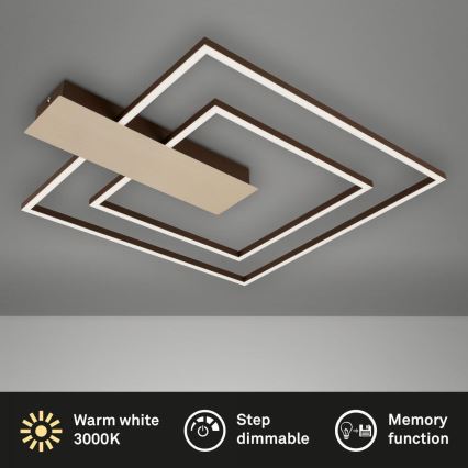 Briloner 3545-017 - LED Димируем плафон NICO LED/25W/230V златист