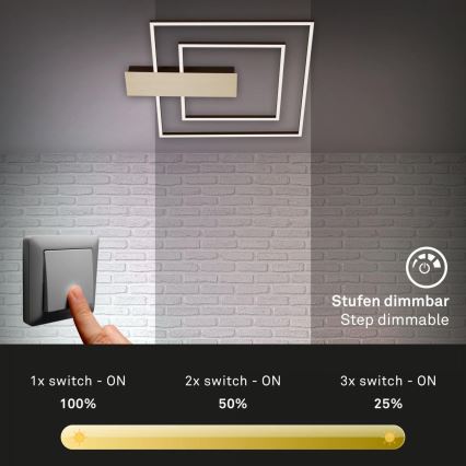 Briloner 3545-017 - LED Димируем плафон NICO LED/25W/230V златист