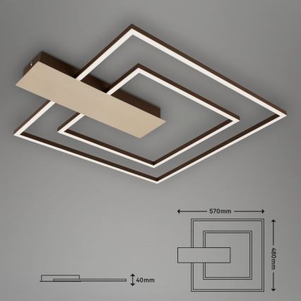 Briloner 3545-017 - LED Димируем плафон NICO LED/25W/230V златист