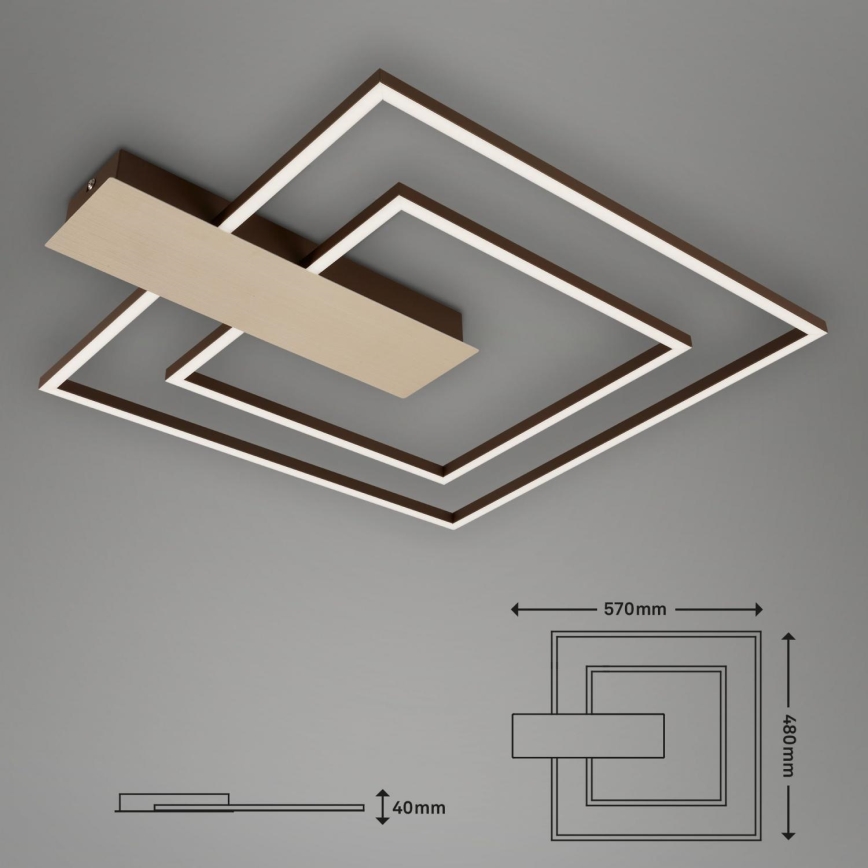 Briloner 3545-017 - LED Димируем плафон NICO LED/25W/230V златист