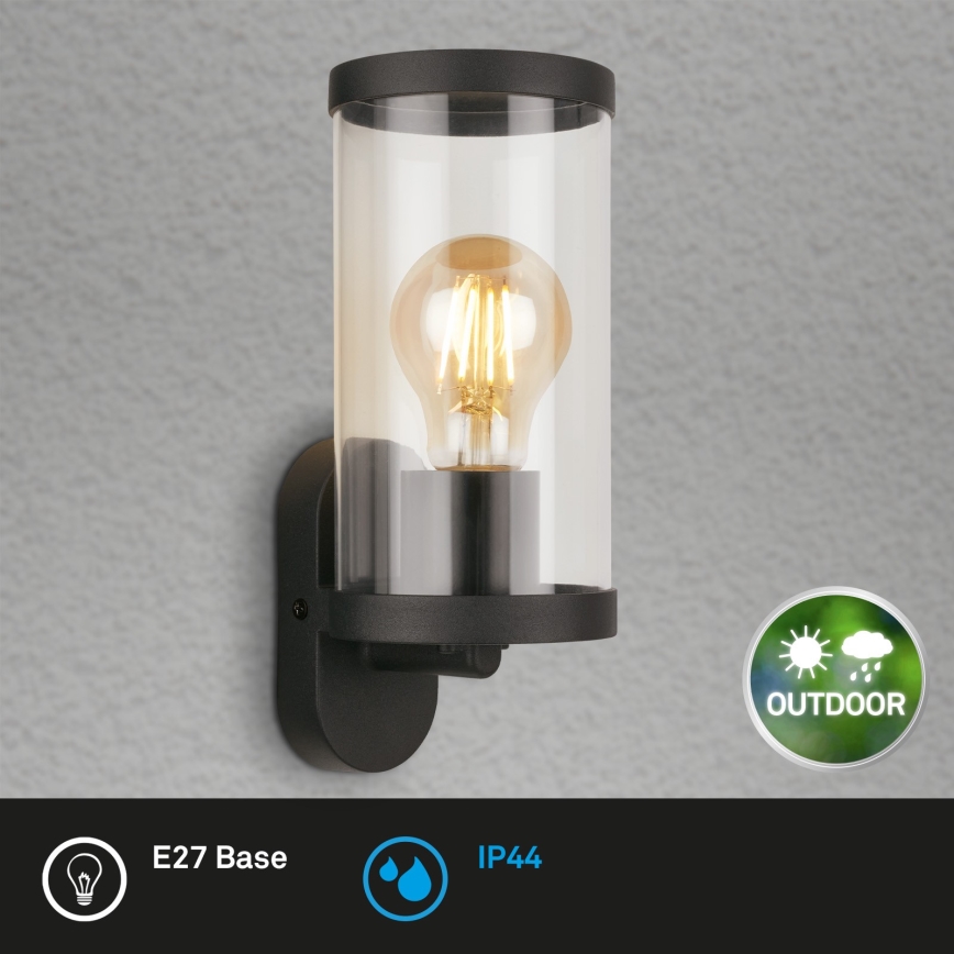 Briloner 3600-015 - Екстериорен аплик KAIRO 1xE27/12W/230V IP44 черен