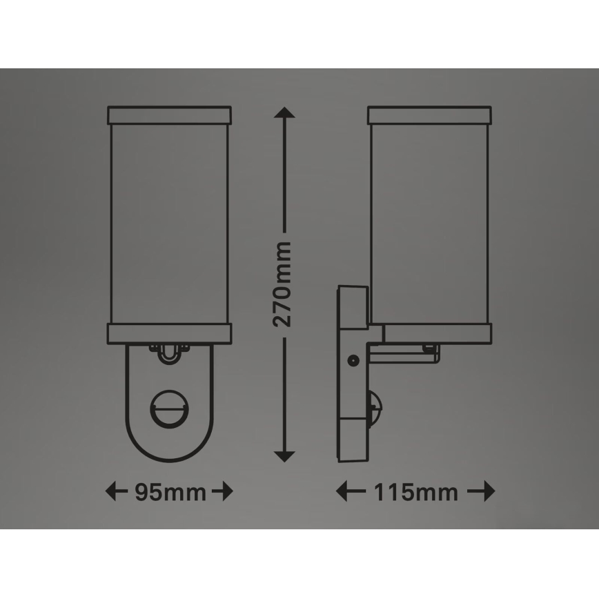 Briloner 3628-016 - Екстериорен аплик със сензор KAIRO 1xE27/12W/230V IP44 бял