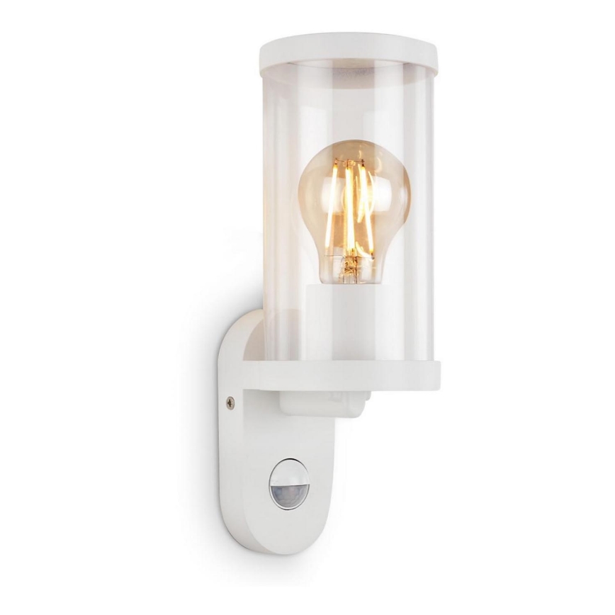 Briloner 3628-016 - Екстериорен аплик със сензор KAIRO 1xE27/12W/230V IP44 бял