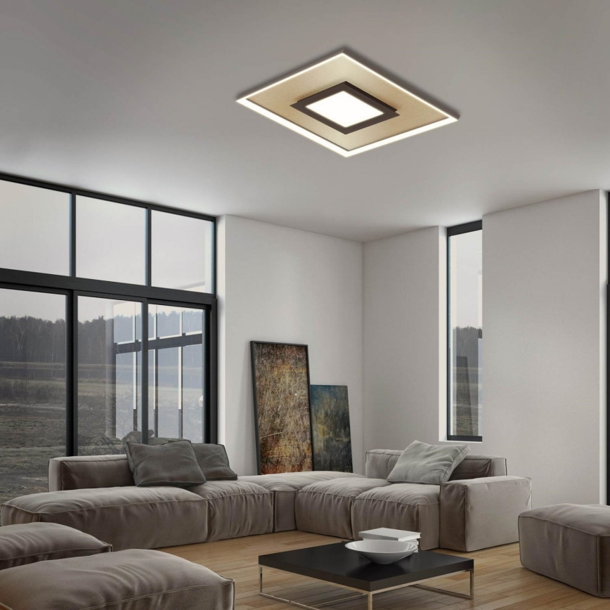 Briloner 3641-017 - LED Димируем плафон FRAME LED/30W/230V 2700-6500K златист + дистанционно управление