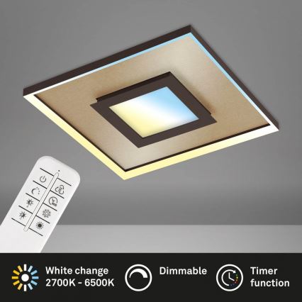 Briloner 3641-017 - LED Димируем плафон FRAME LED/30W/230V 2700-6500K златист + дистанционно управление