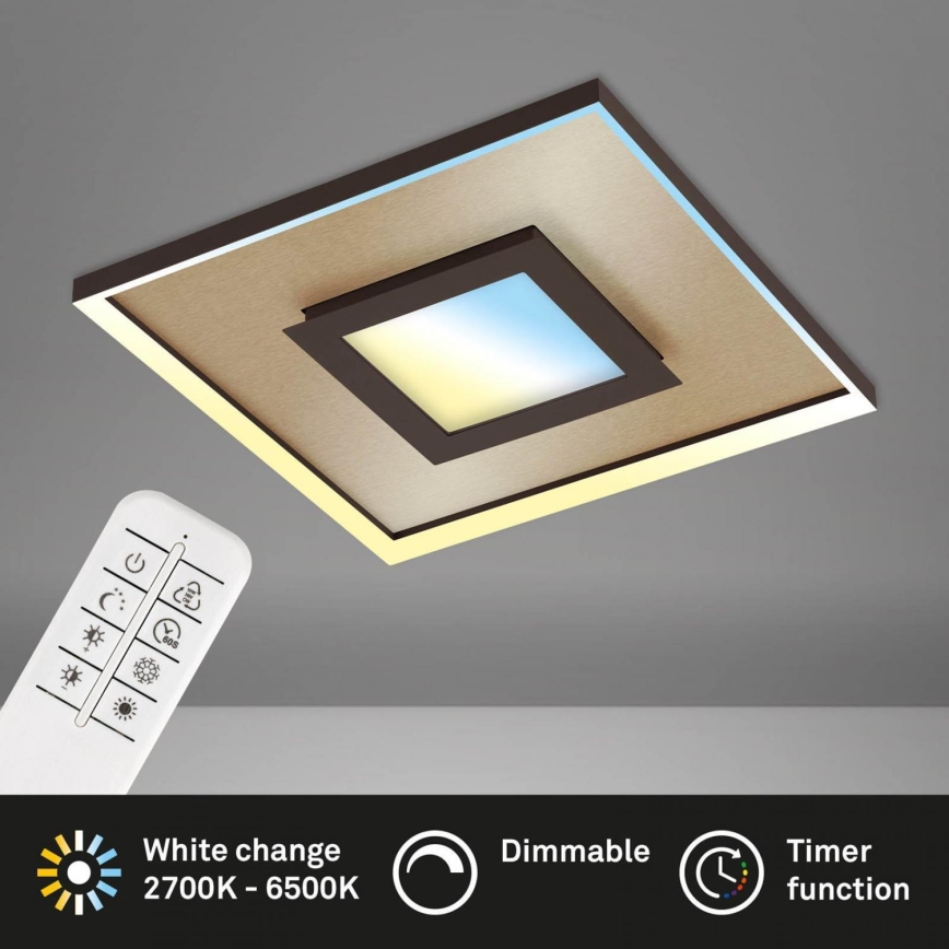 Briloner 3641-017 - LED Димируем плафон FRAME LED/30W/230V 2700-6500K златист + дистанционно управление