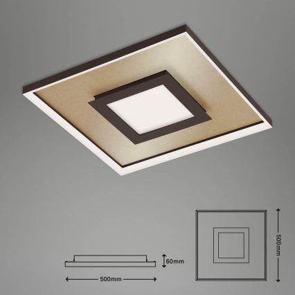 Briloner 3641-017 - LED Димируем плафон FRAME LED/30W/230V 2700-6500K златист + дистанционно управление