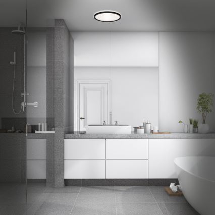 Briloner 3642-415 - LED Плафон за баня SLIM LED/19W/230V Ø 29 см IP44 черен