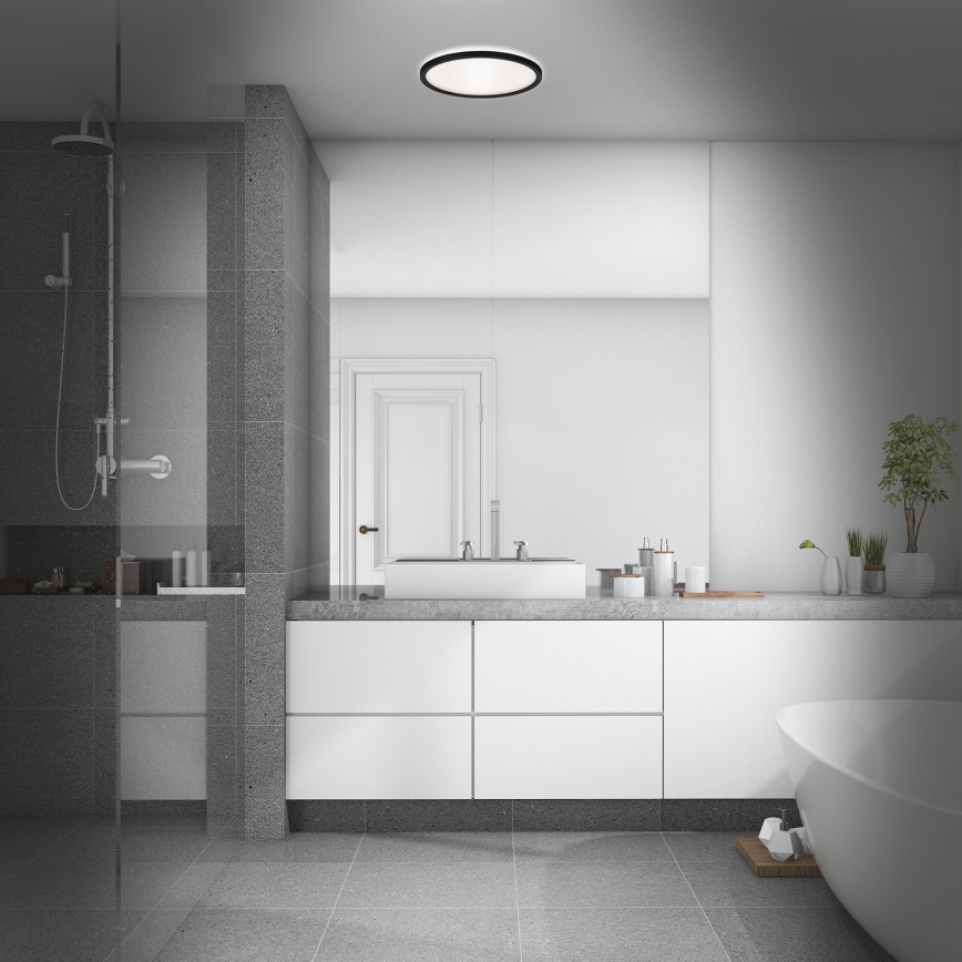 Briloner 3642-415 - LED Плафон за баня SLIM LED/19W/230V Ø 29 см IP44 черен