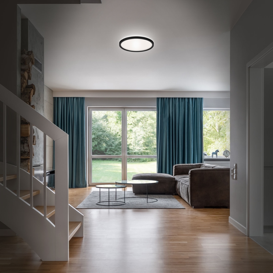 Briloner 3642-415 - LED Плафон за баня SLIM LED/19W/230V Ø 29 см IP44 черен