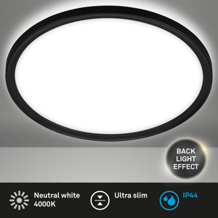 Briloner 3642-415 - LED Плафон за баня SLIM LED/19W/230V Ø 29 см IP44 черен