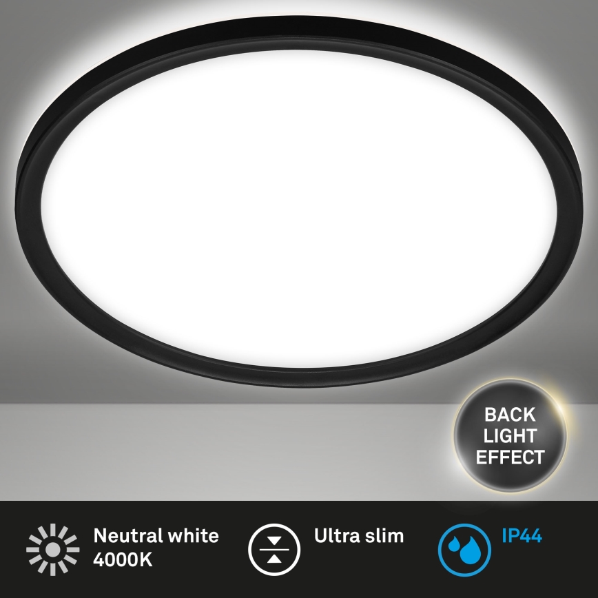 Briloner 3642-415 - LED Плафон за баня SLIM LED/19W/230V Ø 29 см IP44 черен