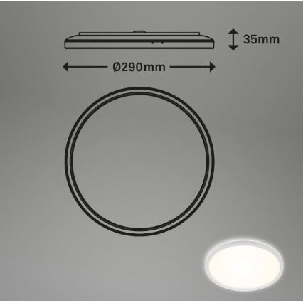 Briloner 3642-416 - LED Плафон за баня SLIM LED/19W/230V IP44 бял