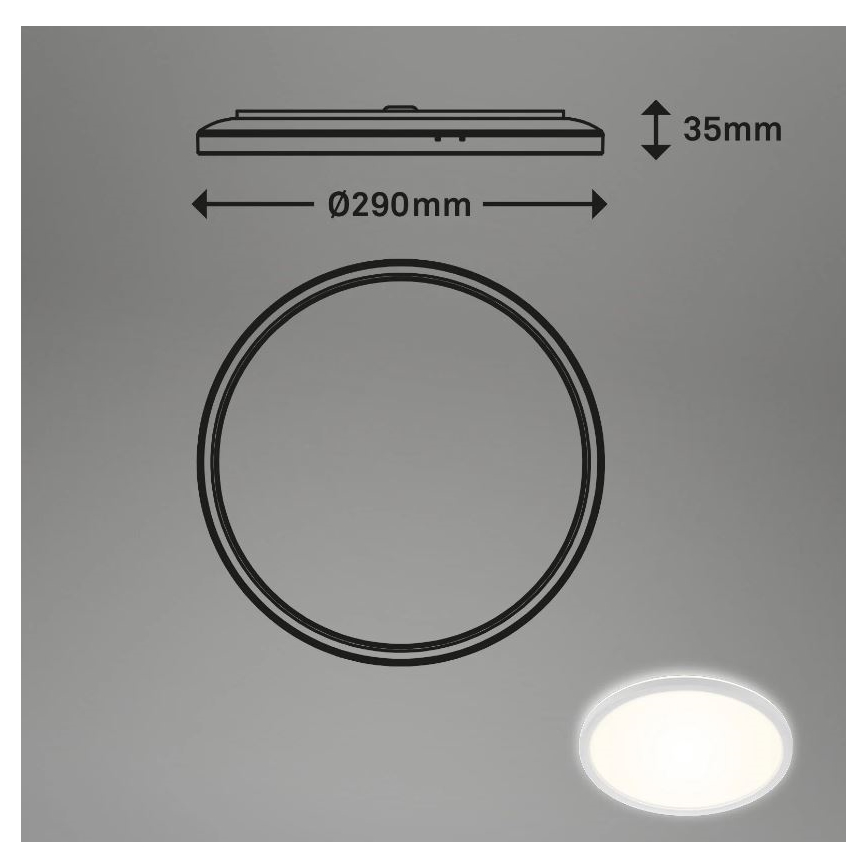 Briloner 3642-416 - LED Плафон за баня SLIM LED/19W/230V IP44 бял