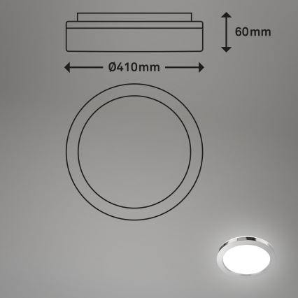 Briloner 3673-018 - LED Плафон за баня SPLASH LED/28W/230V Ø 41 см